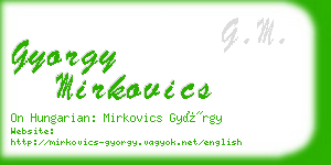 gyorgy mirkovics business card